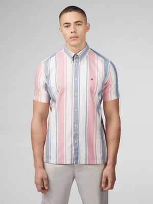 Chemises Ben Sherman Signature Multicolor Stripe Rose Foncé | LRB-97305043